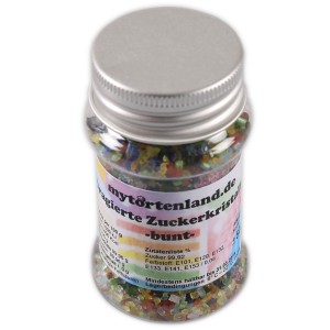 Dragierte Zuckerkristalle  Bunt 1-4 mm 50g